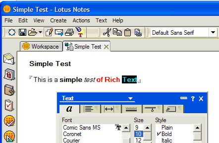 Image:Editor Rich Text in un browser