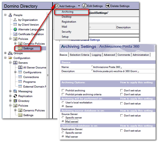 Image:Archiviazione della Posta in Domino: Ecco come si Configura