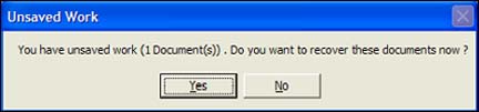 Unsaved Work dialog