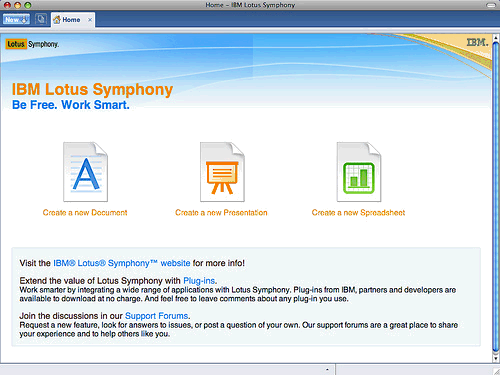 Image:Disponibile IBM Lotus Symphony 1.2 Mac Beta