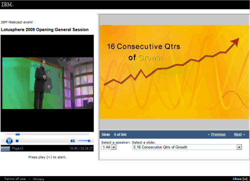 Image:Il video della Opening General Session da Lotusphere 2009