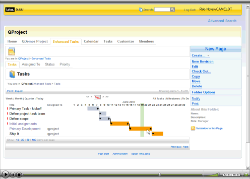 Image:Lotus Quickr Template demo: QProject