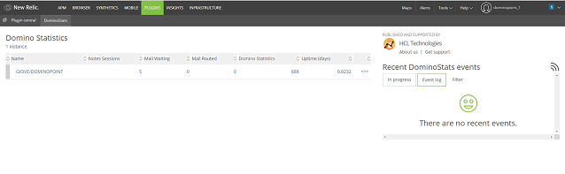 Image:Domino 10: inviare le statistiche del server a servizi di monitoraggio New Relic