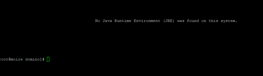 Image:Domino 10.0.1 su Centos 7 - No Java Runtime Environment (JRE) was found on this system
