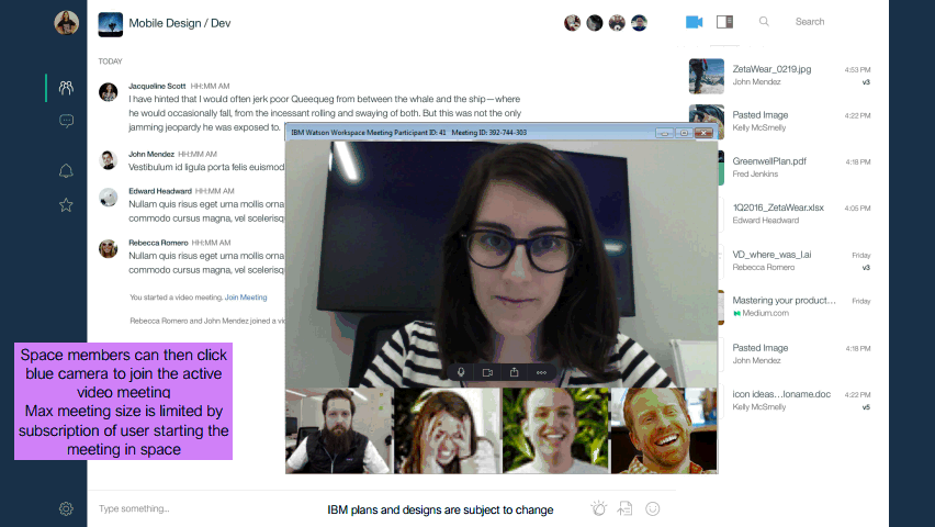 Image:IBM Annuncia Watson Workspace Plus: Team Collaboration con Zoom Video Meetings integrato