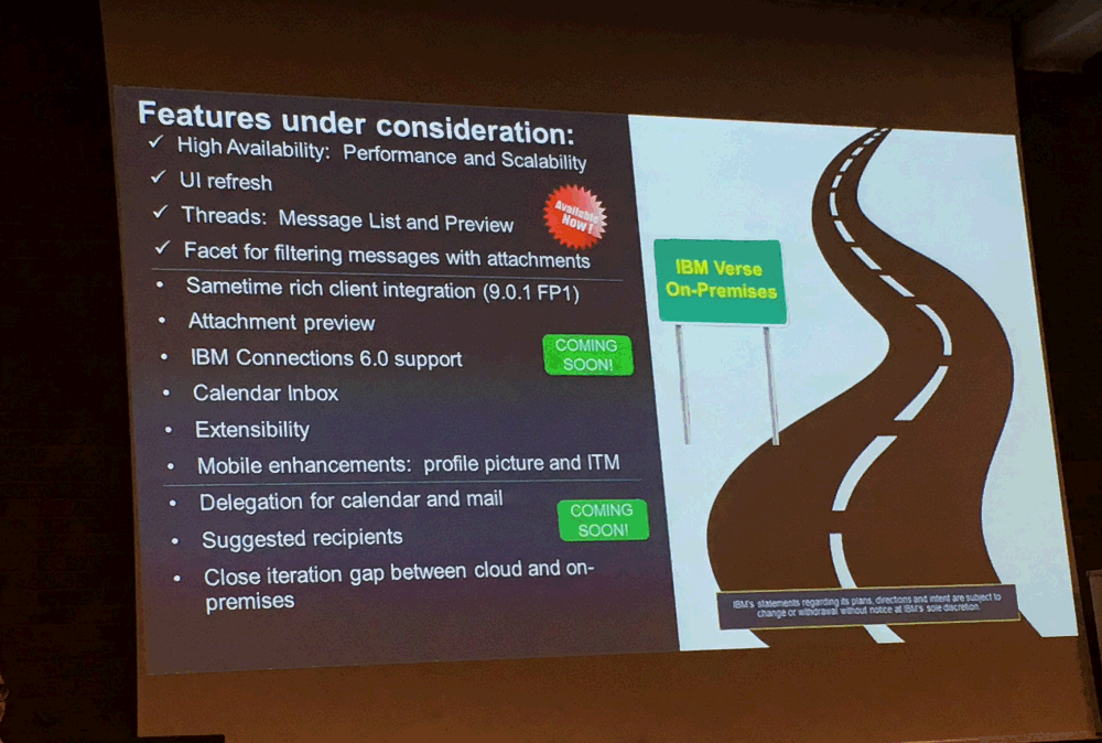 Image:IBM Verse on Premises (VOP) roadmap