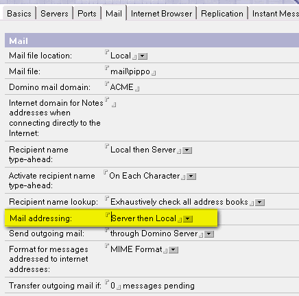 Image:lookup degli indirizzi con priorità sul server quindi locale