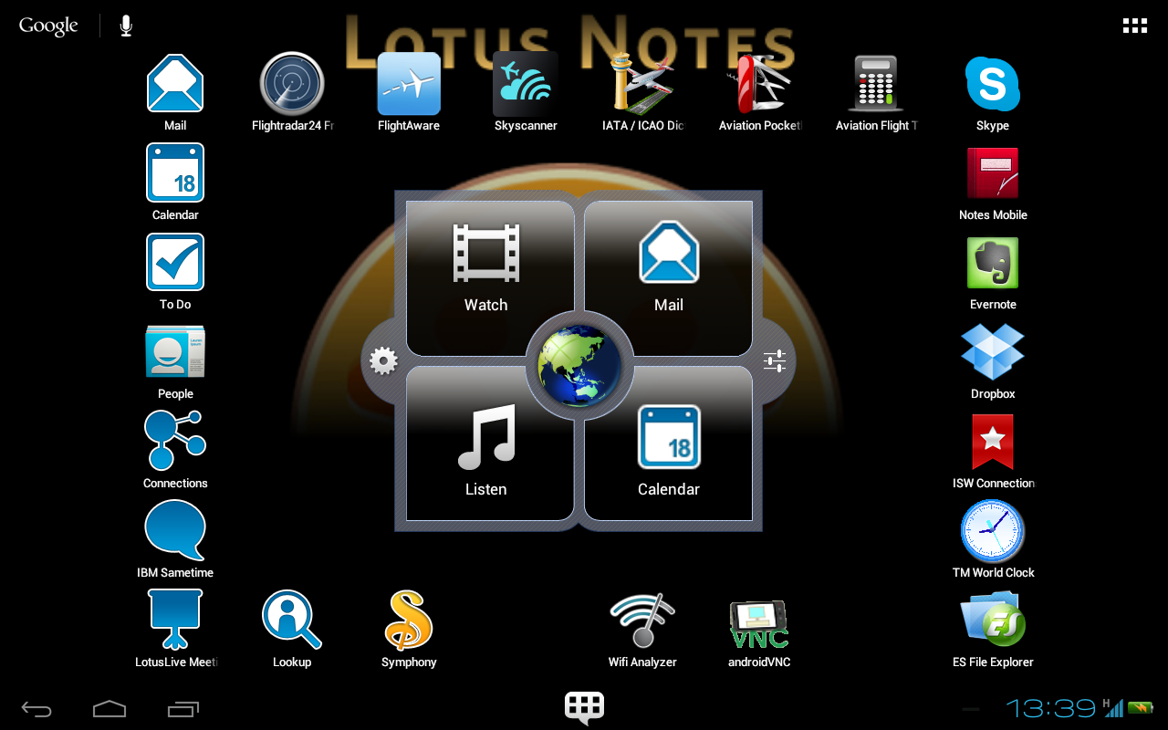 Figure 5: There's now a WHOLE lotta blue on my Android 'Home' screen: