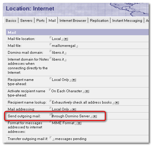 Image:Configurazione Account POP3 e SMTP su Notes