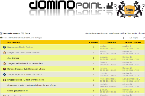 Image:Nuova area del forum dominopoint dedicata alle XPages