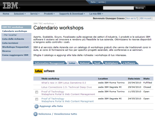 Image:Online il Calendario dei corsi TEC