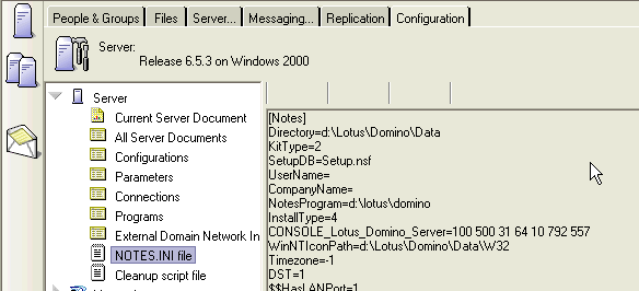 Image:Leggere e impostare i parametri notes.ini dalla Console