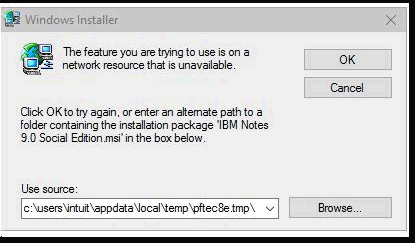Image:problema Chrome 67.0.3396.99 e Notes 9.0.1 Windows Installer Dialog