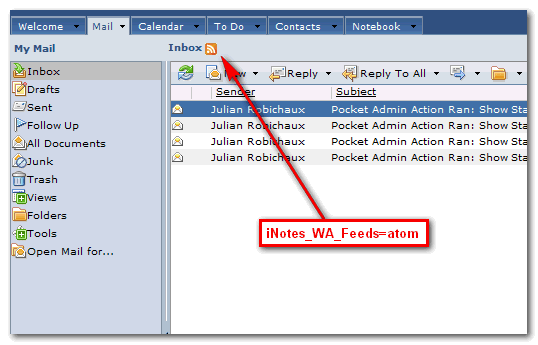 Image:RSS Feed nella Domino Web Mail