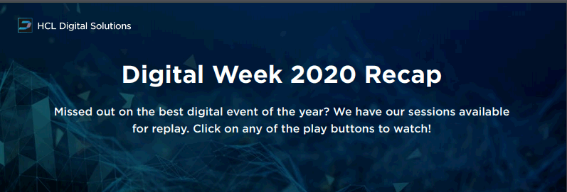 Image:tutte le sessioni HCL Digital Solutions Imagine 2020